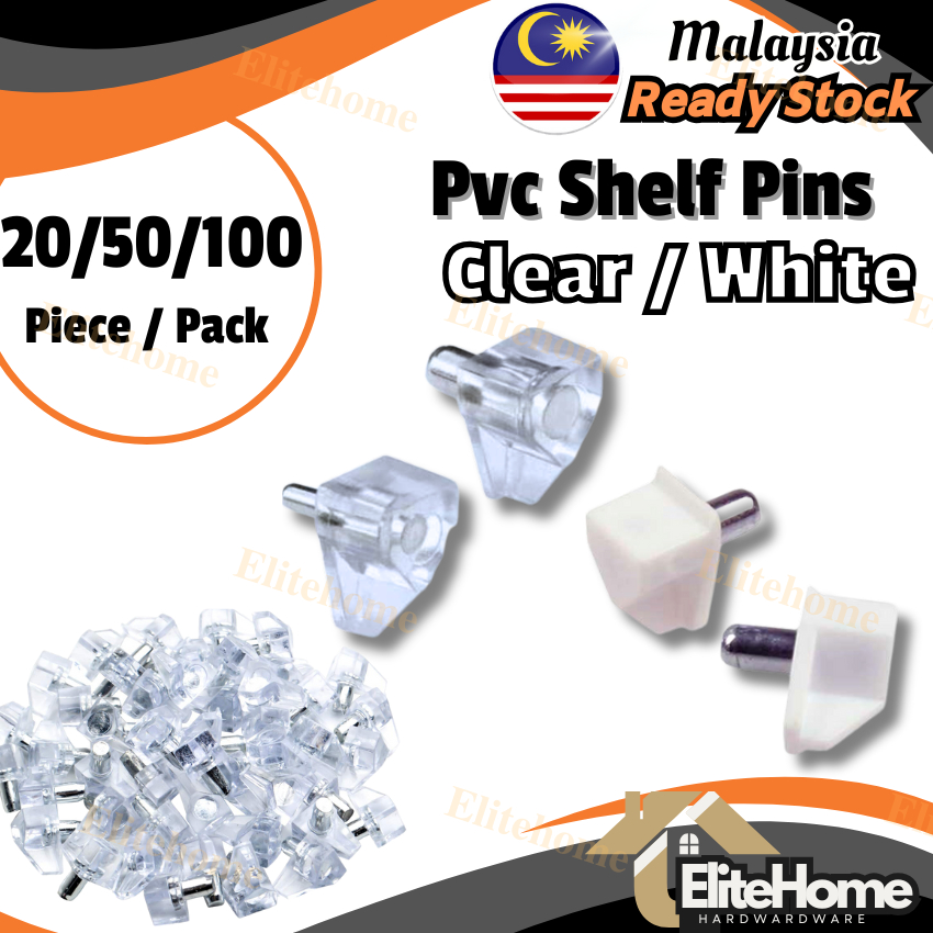 【EliteHome】(20PCS / 50PCS / 100PCS) 5mm Pvc Support Bracket Shelf Pins ...