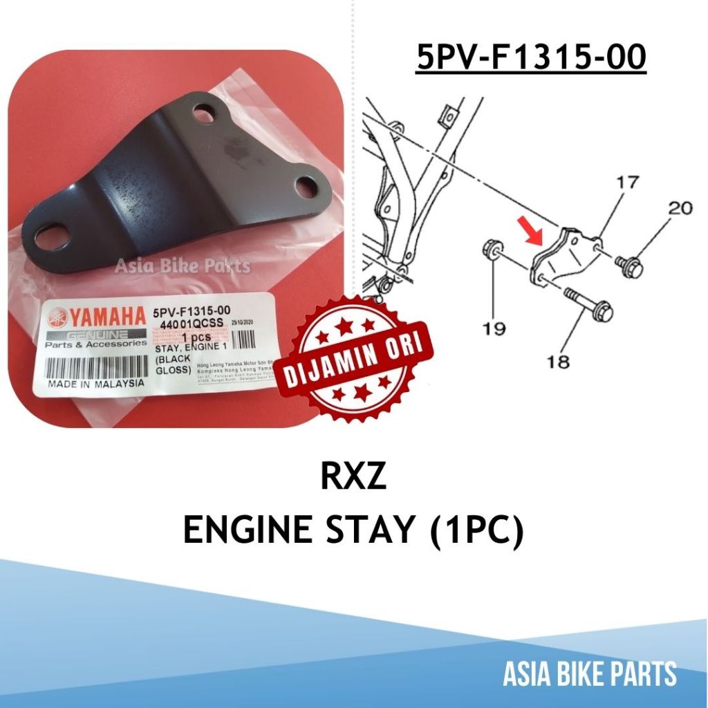 Yamaha Original RXZ Engine Stay / Bracket Head Segitiga - 5PV-F1315-00 ...