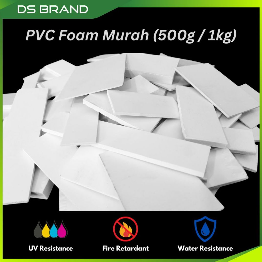 PVC FOAM BOARD DIY MURAH / MIX SIZE AND THICKNESS SELL BY 500g OR 1kg ...