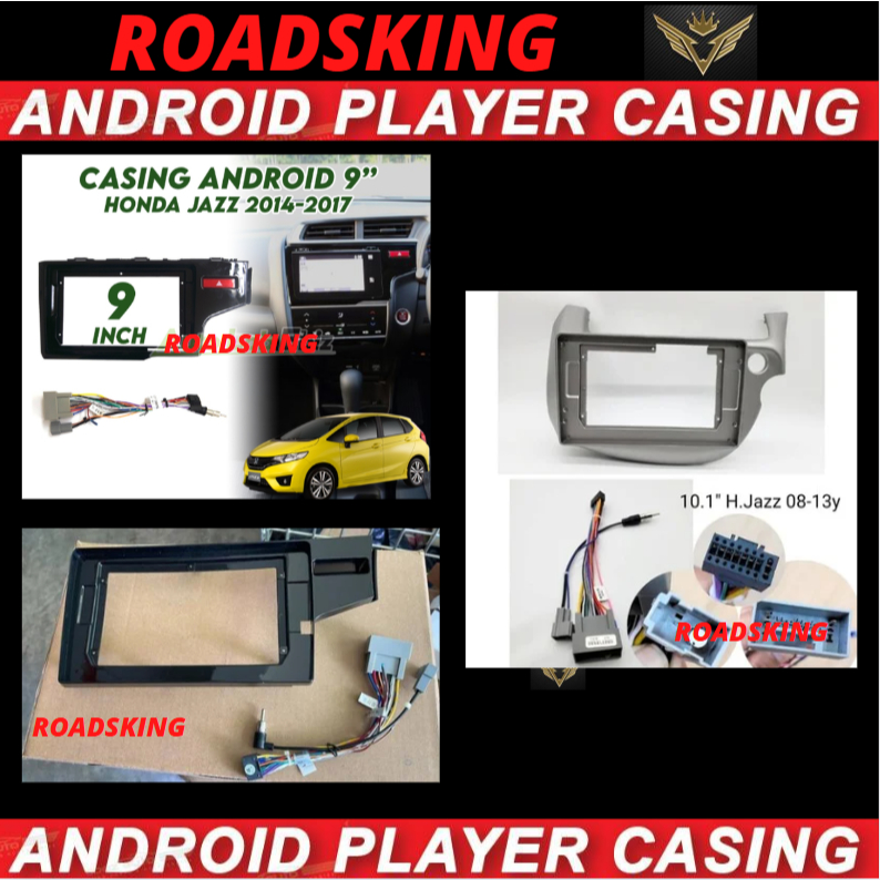 HONDA JAZZ 2008-2017 CAR PLAYER CASING ANDROID FULL SET HAVE SOCKET ...