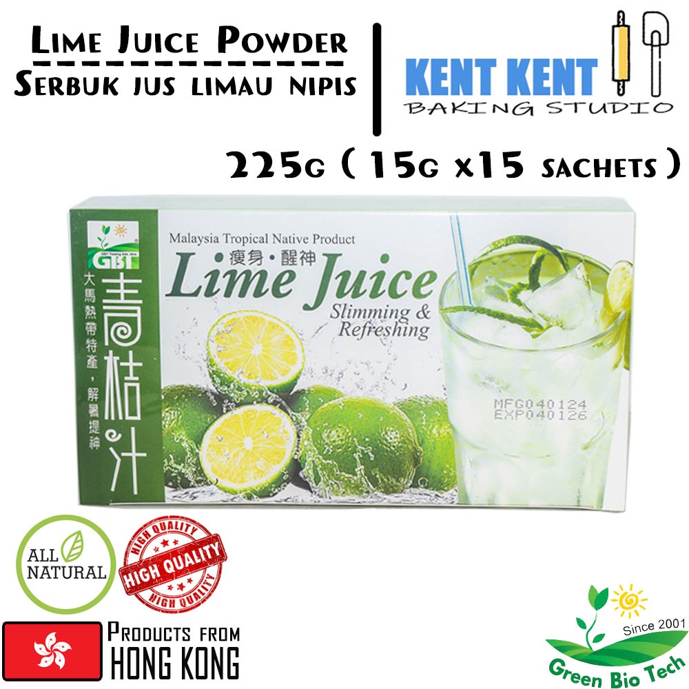 GBT Lime Juice Powder / Serbuk Jus Limau purut 225g (15g x 15 sachet ...