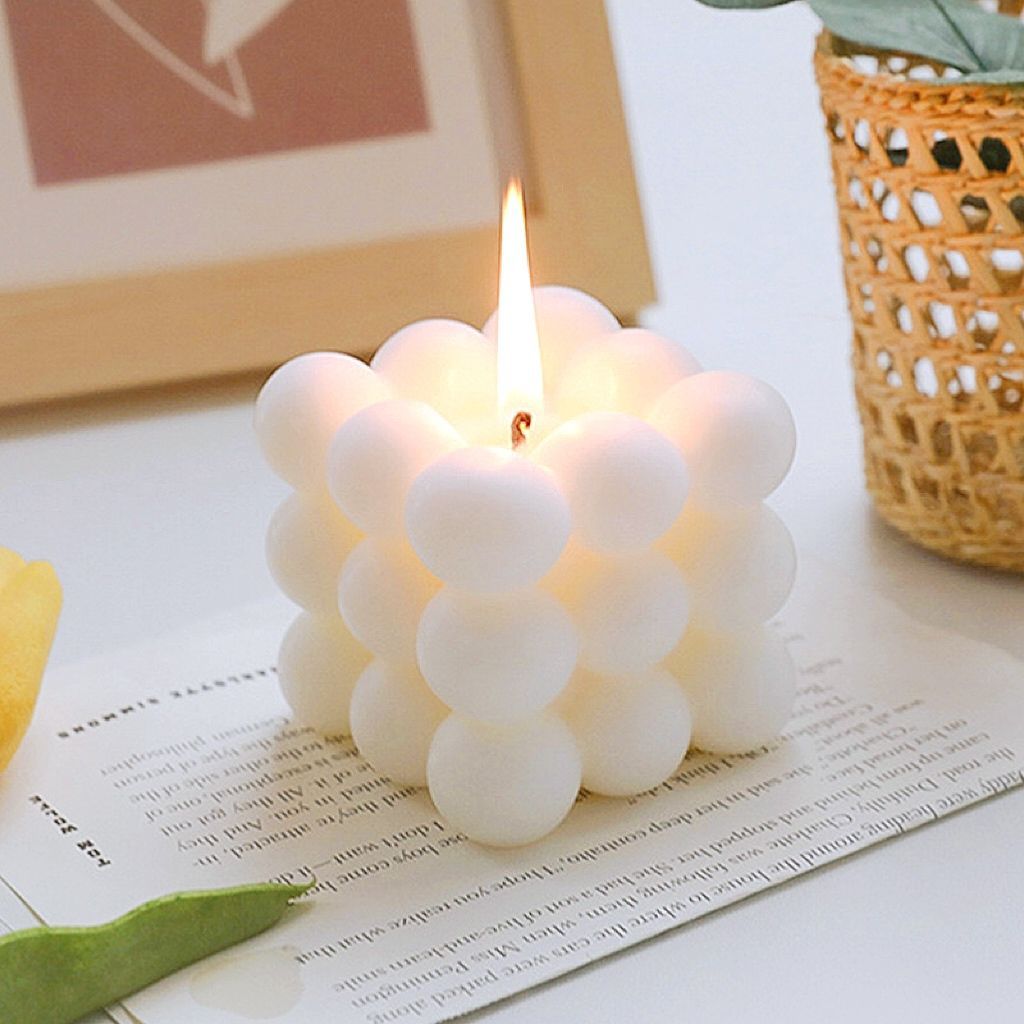 FL Lifestyle Bubble Cube Candle Soy Wax Aesthetic Props Romantic ...