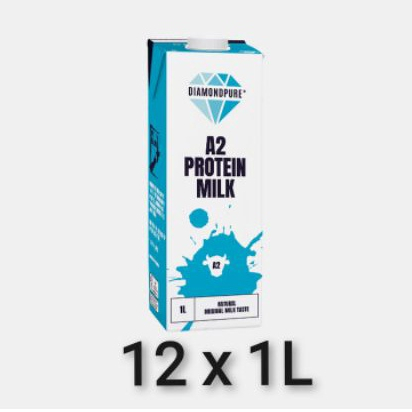 UHT DiamondPure, A2 Protein Milk 1L (12 Packets) - Full Cream milk ...