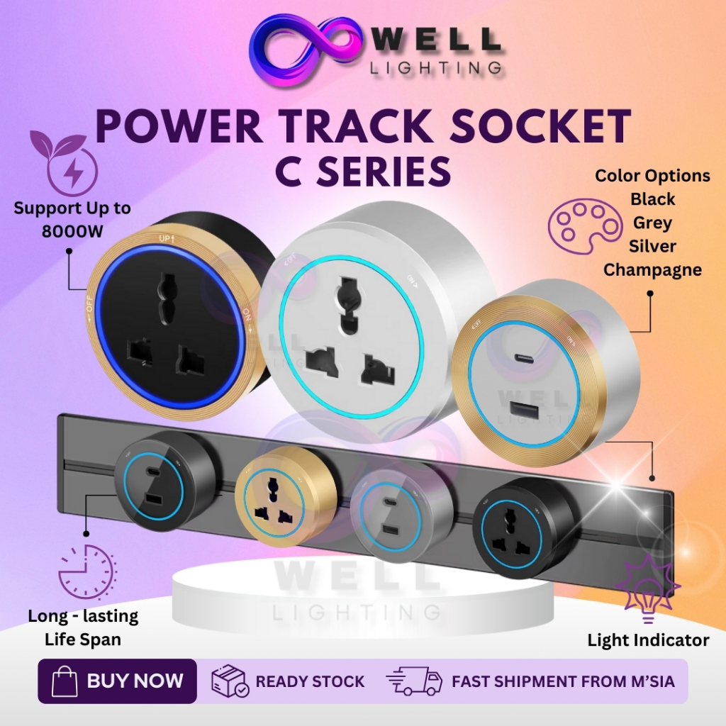 🔥TERBARU🔥Soket Suis Power Track 32A Surface Track Rail 13A Socket ...