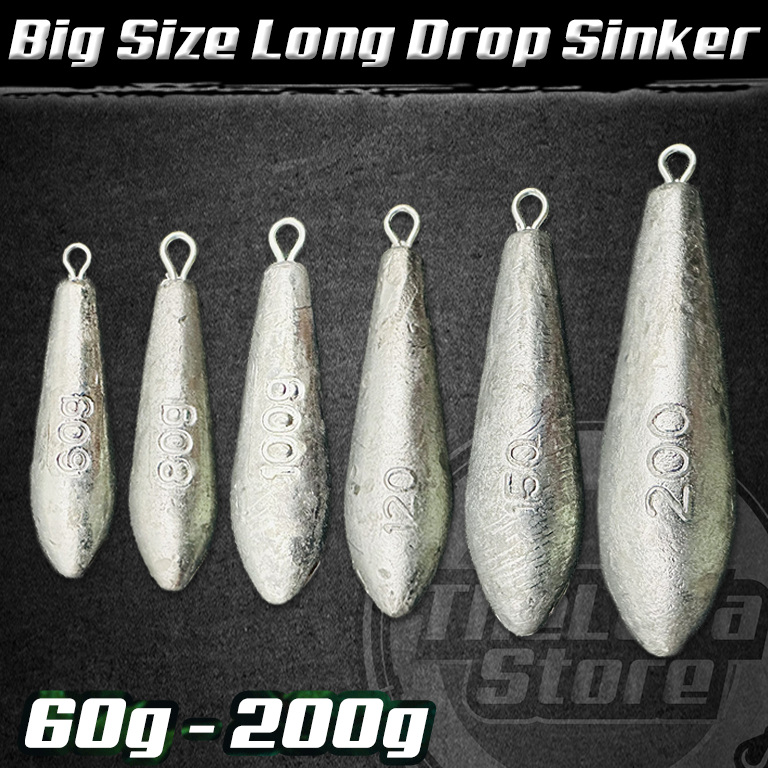 Big Size Long Drop Sinker 2pcs 60g-200g Batu Ladung Pancing Fishing ...