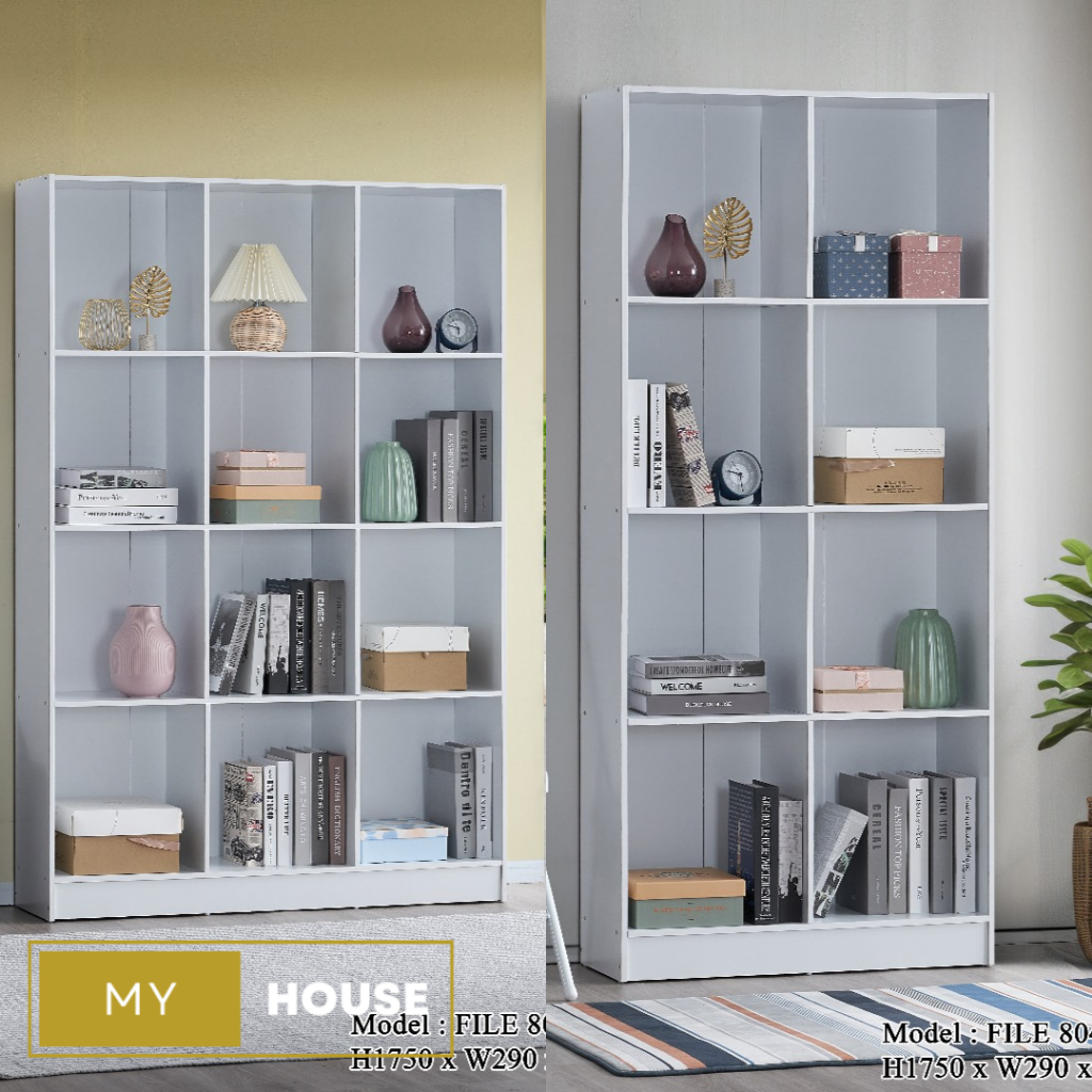 MYHOUSE FURNITURE 12 Cube 8 Cube Bookshelf Bookcase 4 Tier File Cabinet ...