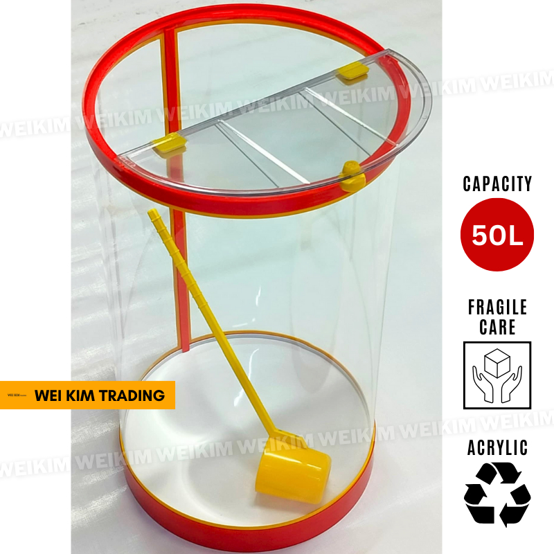 (Sebiji) WeiKim Balang Air Merah Bulat 50Litre Acrylic Jernih ...