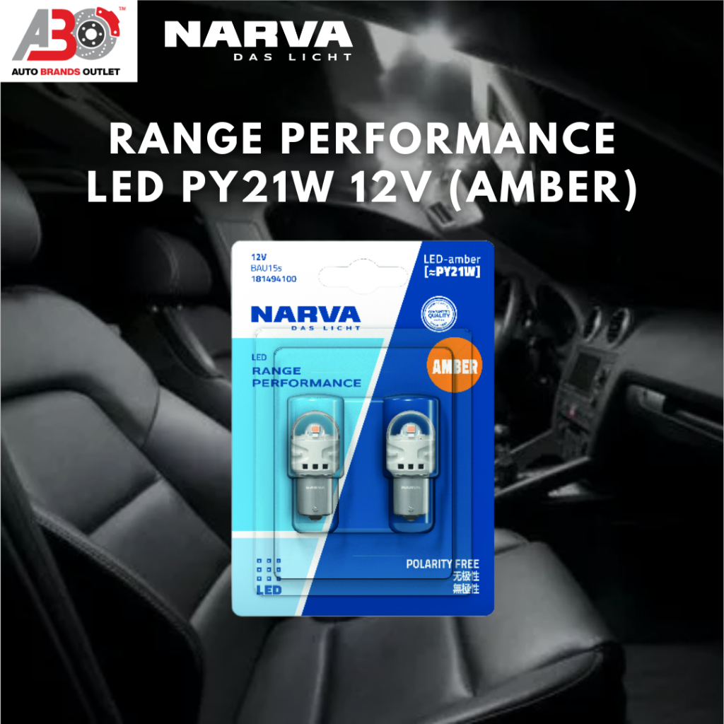 NARVA PY21W 12V Range Performance LED Signaling Light Bulb (AMBER ...