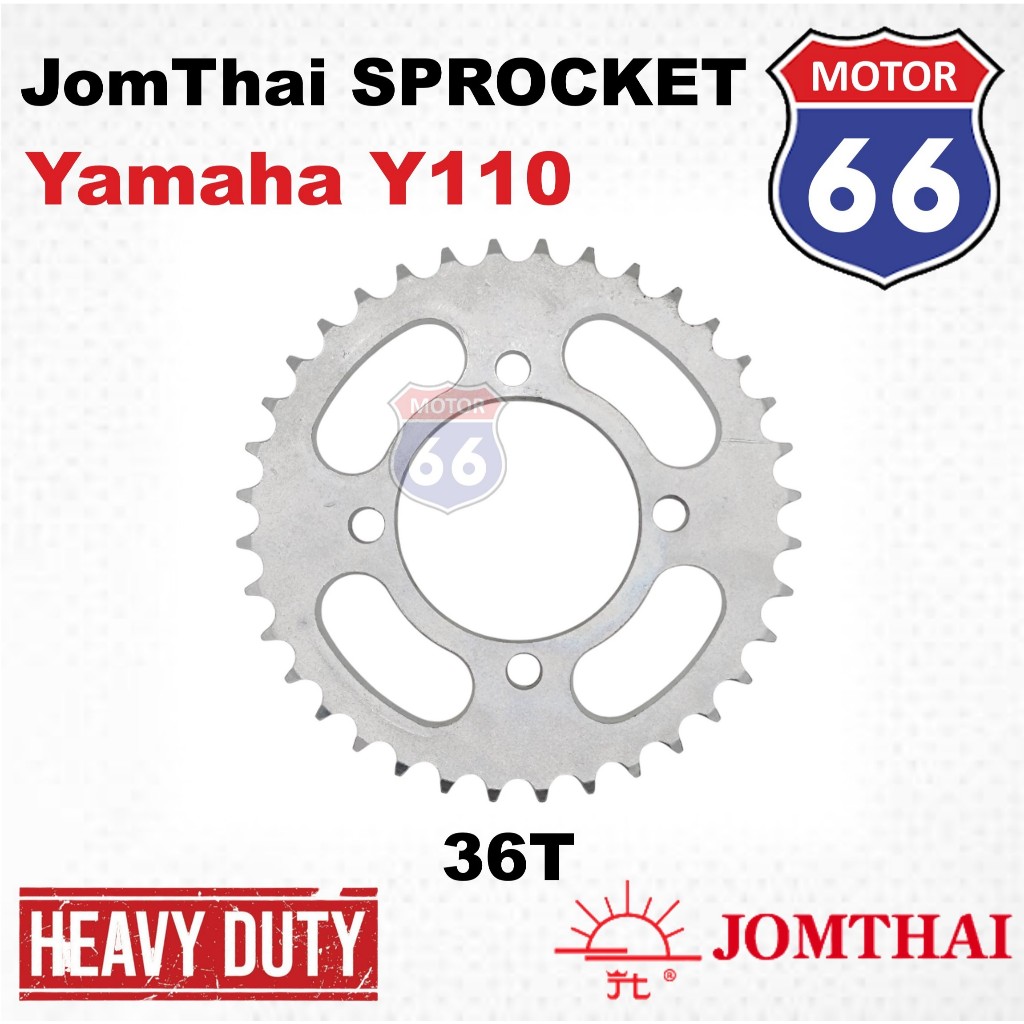 Sprocket Belakang JOMTHAI ASAHI (36T), YAMAHA Y110 Rear Chain Rantai ...