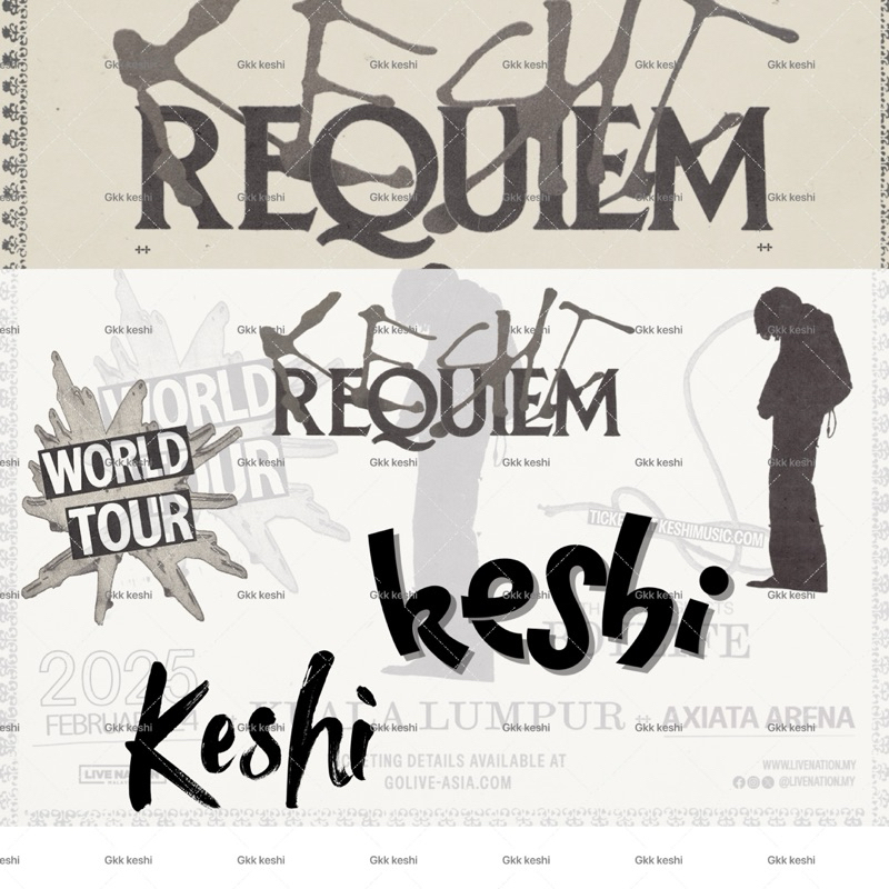 Keshi Requiem World Tour in Asia Concert tattoo sticker 纹身贴 / BUY 3 ...