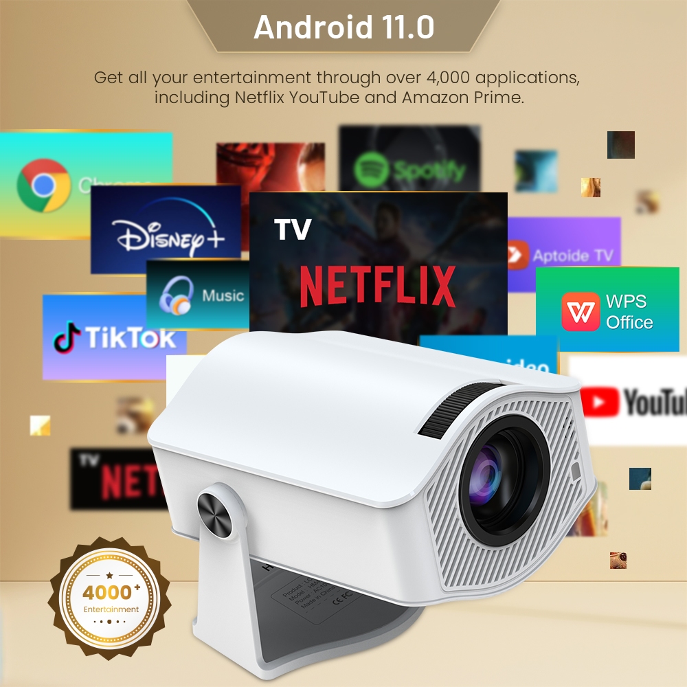 HM400 Pro Wireless Wifi Bluetooth Cinema Android Small Projector ...