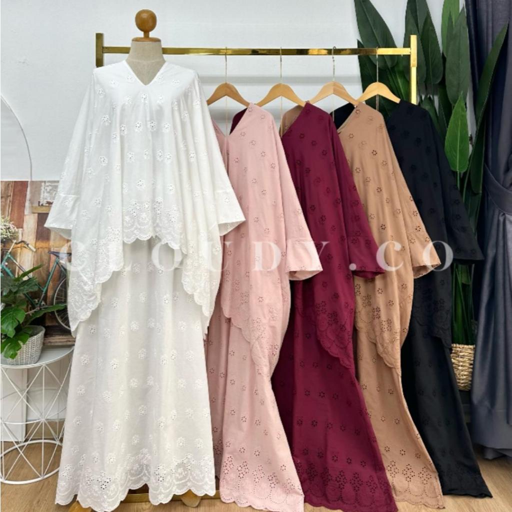 [JOM RAYA 2025] CLOUDYCO HAURA Eyelet Batwing Set | Shopee Malaysia