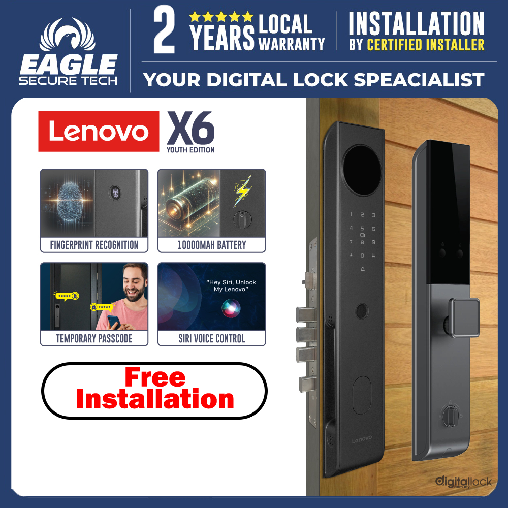 LENOVO X6 YE Smart Door Lock Digital Door Lock Pintu Rumah with ...