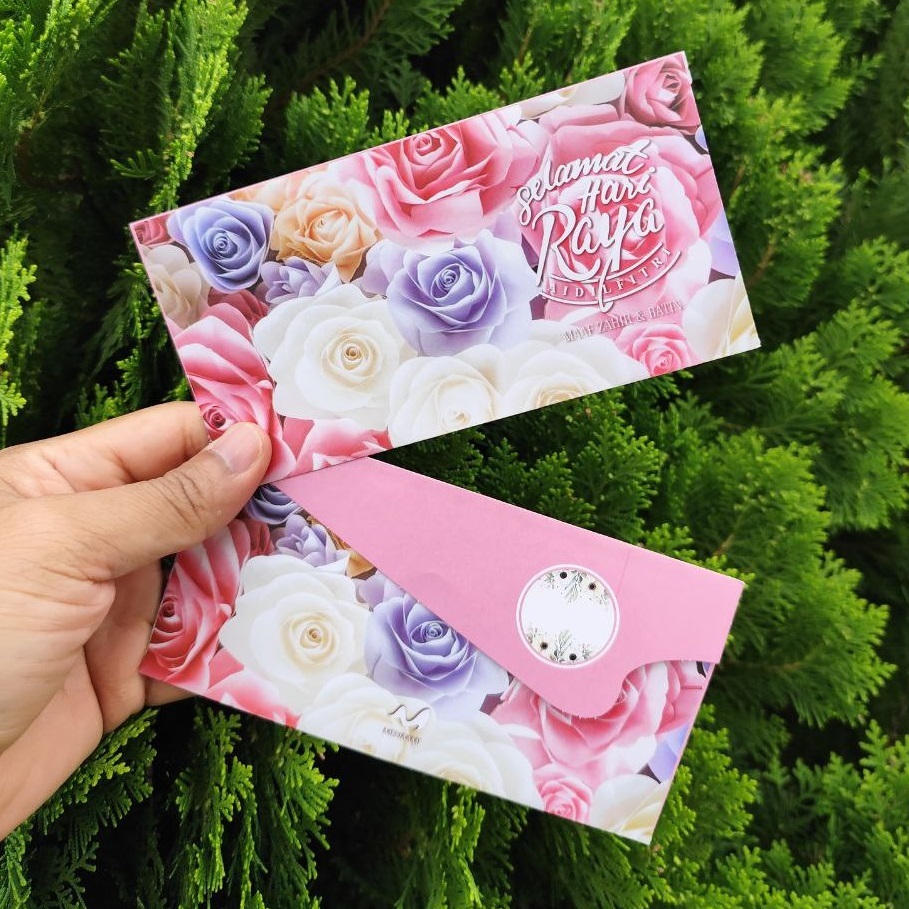 [ OFFICIAL ] BUNGA ROS SAMPUL RAYA 2025 CANTIK MONEY PACKET SAMPUL DUIT ...