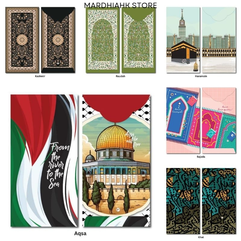 [10 Pcs] Part 2 Sampul Raya 2025 Aqsa Masjid Islamic Sejadah Black Khat ...
