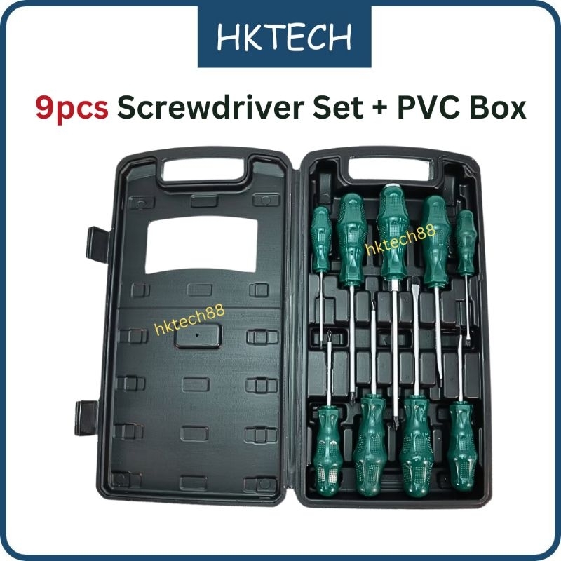 9 pcs Screwdriver Set with PVC Box | Shopee Malaysia