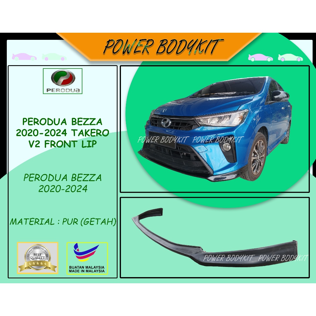 READY STOCK Perodua Bezza 2020-2024 V2 Takero Front Lip 2020 2021 2022 ...