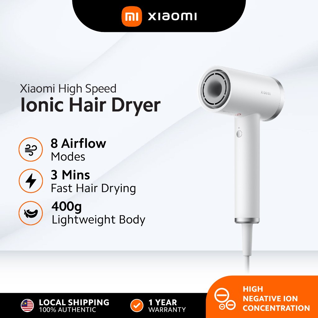 Xiaomi High-speed Ionic Hair Dryer | Quick Drying | High Negative Ion ...