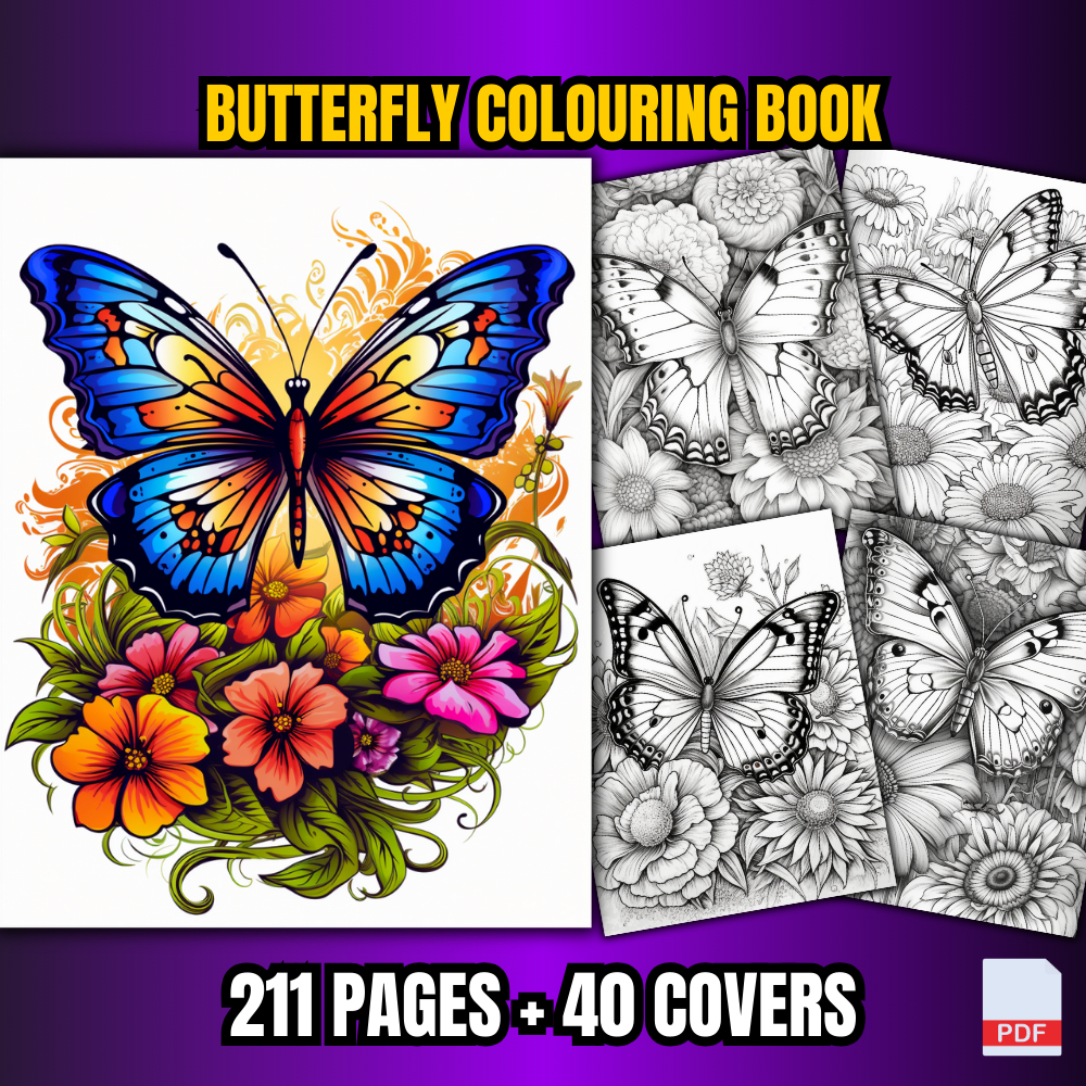 [PDF] 211 Pages Butterfly Colouring Book For Adults | Shopee Malaysia