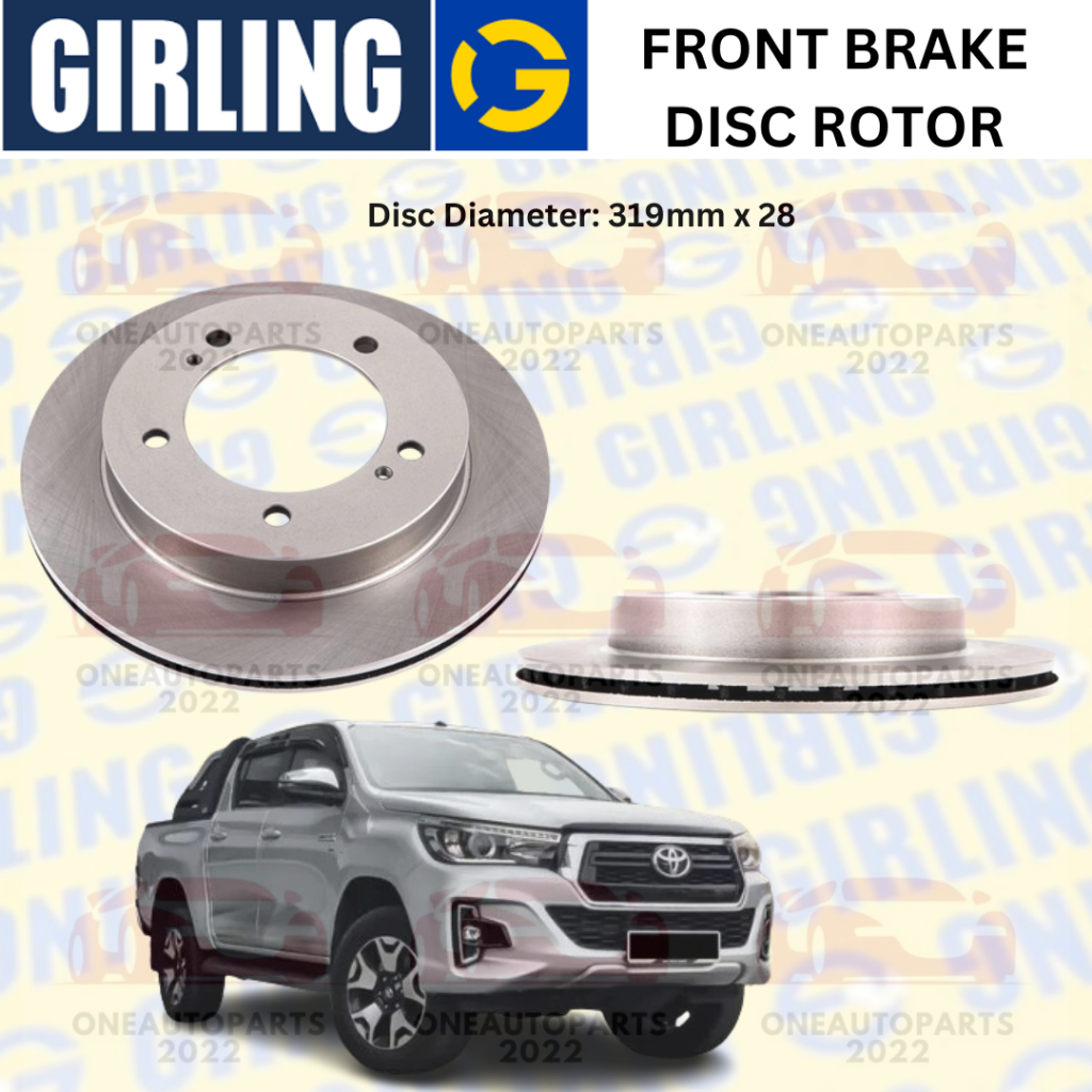 GIRLING FRONT BRAKE DISC ROTOR TOYOTA HILUX REVO GUN125 2.4 GUN126 2.8 ...