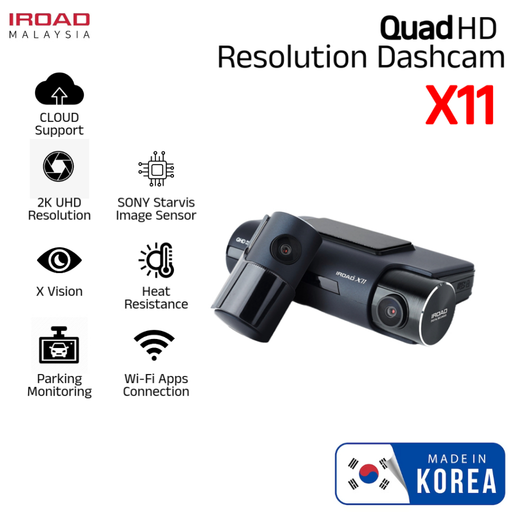 IROAD X11 2CH Front & Rear Camera (SONY Starvis Sensor) | Shopee Malaysia