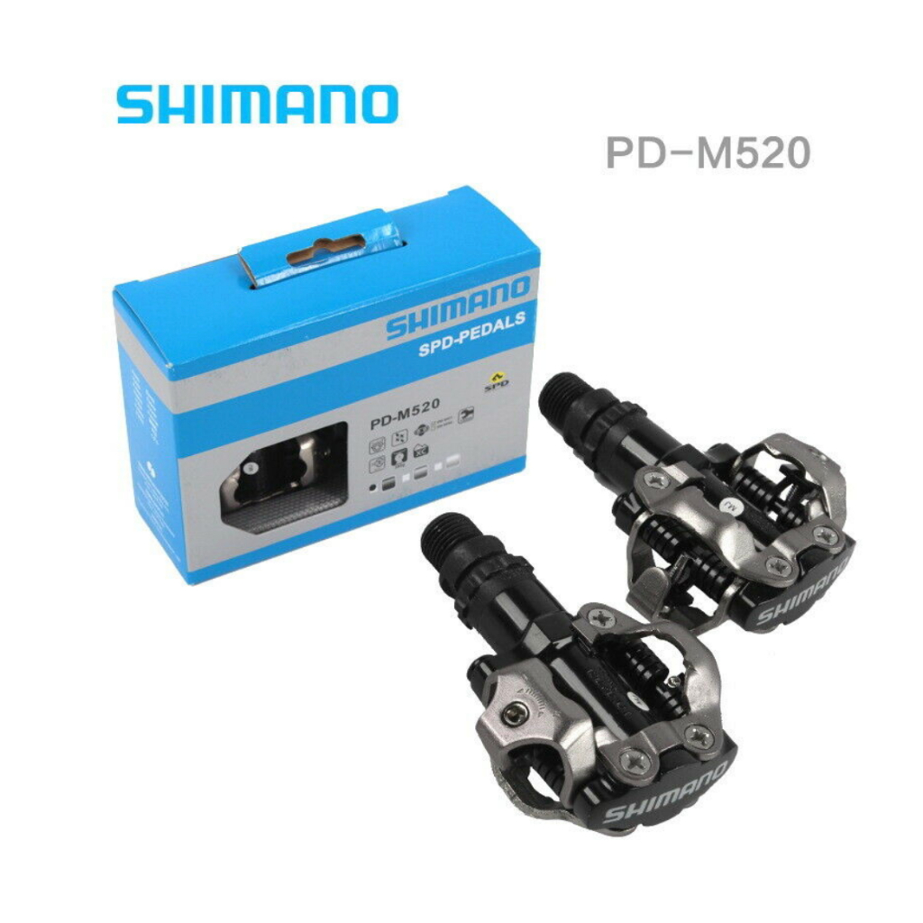 SHIMANO DEORE PD M520 SPD Clip Pedal NEW Model MTB ORIGINAL WITH CLEAT ...