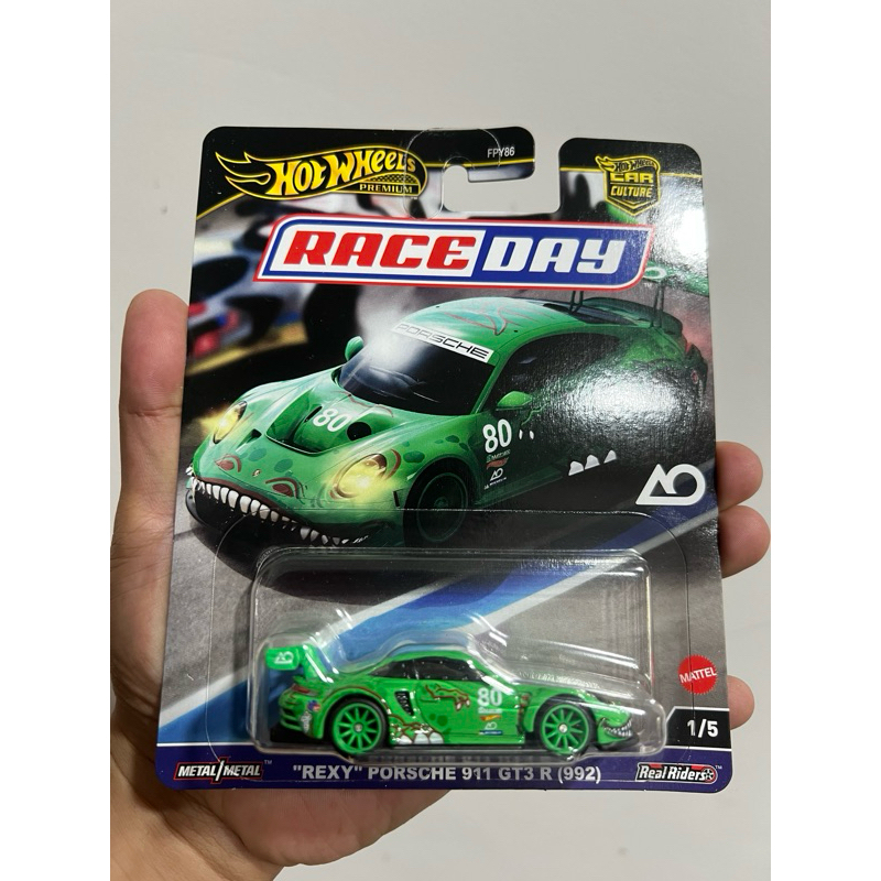 Voiture Miniature Hot Wheels PORSCHE 911 GT3 R (992) REXY - Série Race Day 2025 - Édition Limitée 1/5 - Vert - 1:64