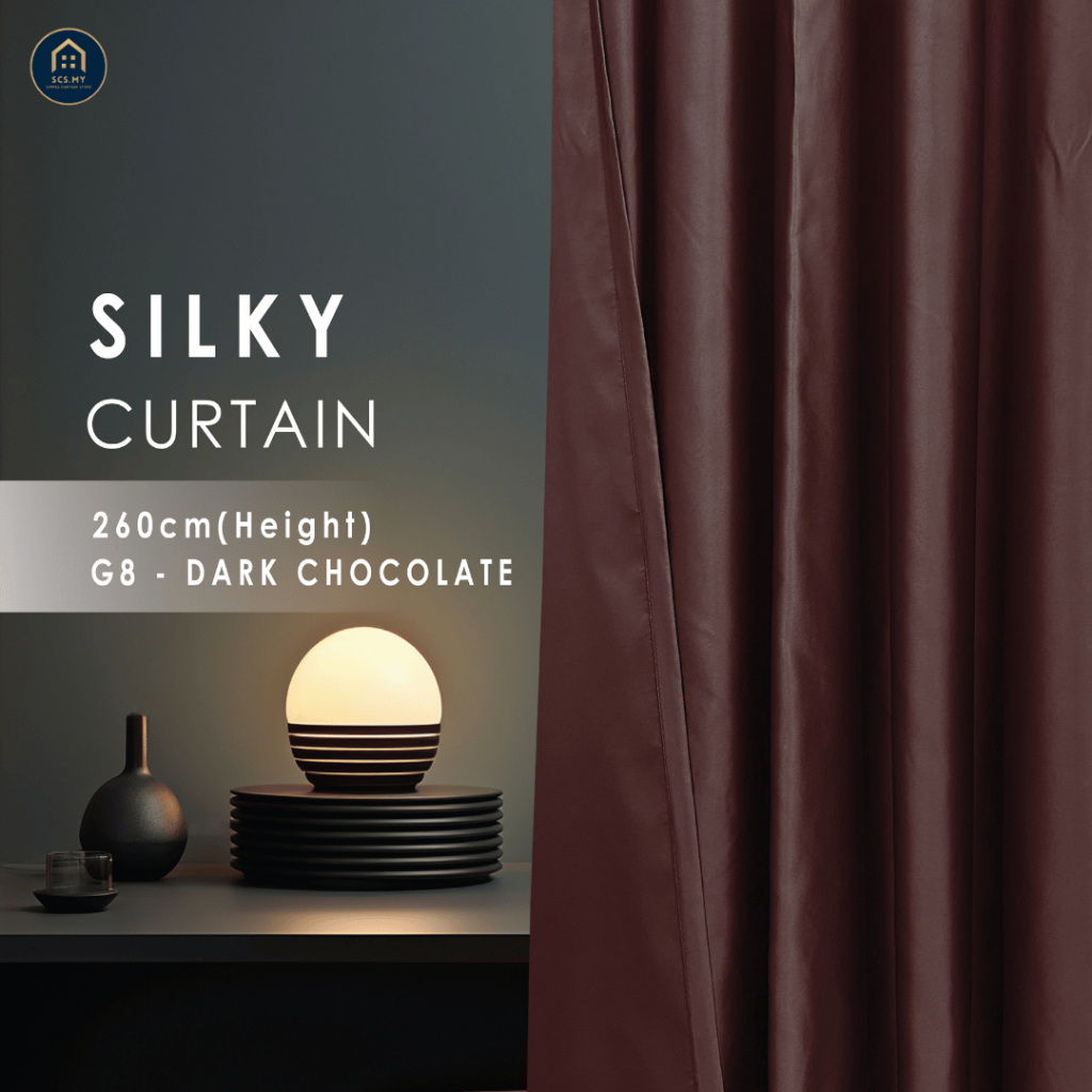 SCS.MY G8 Silky Premium Semi Blackout Curtain / Ready Made / Soft-touch ...