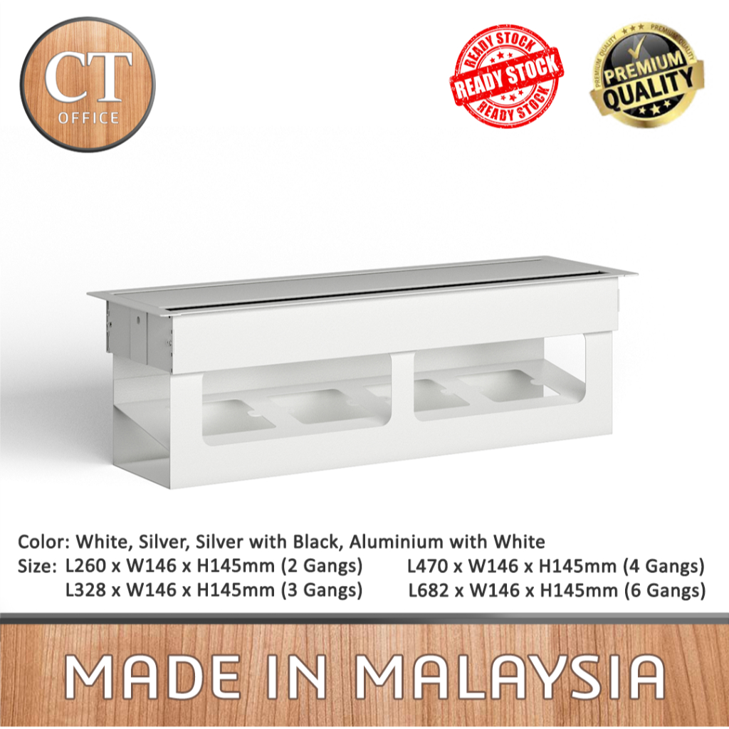 Conference Table Metal Socket Box / Flipper Box with 2, 3, 4, 5, & 6 ...