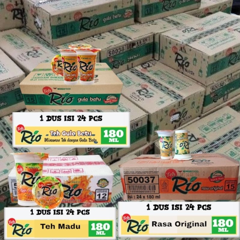 Teh Rio/Minuman teh kemasasan 180ml/harga untuk satu karton isi 24cup ...