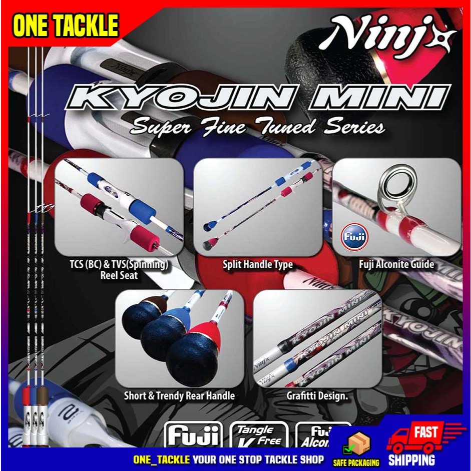 Ninja kyojin mini jigging rod spinning casting solid carbon fishing rod ...