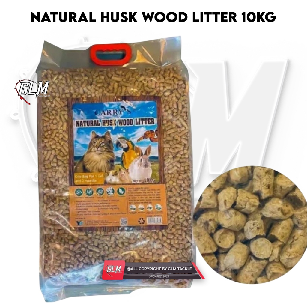 Carry's Natural Husk Wood Litter 10kg for Cats / Rabbits / Guinea Pigs ...