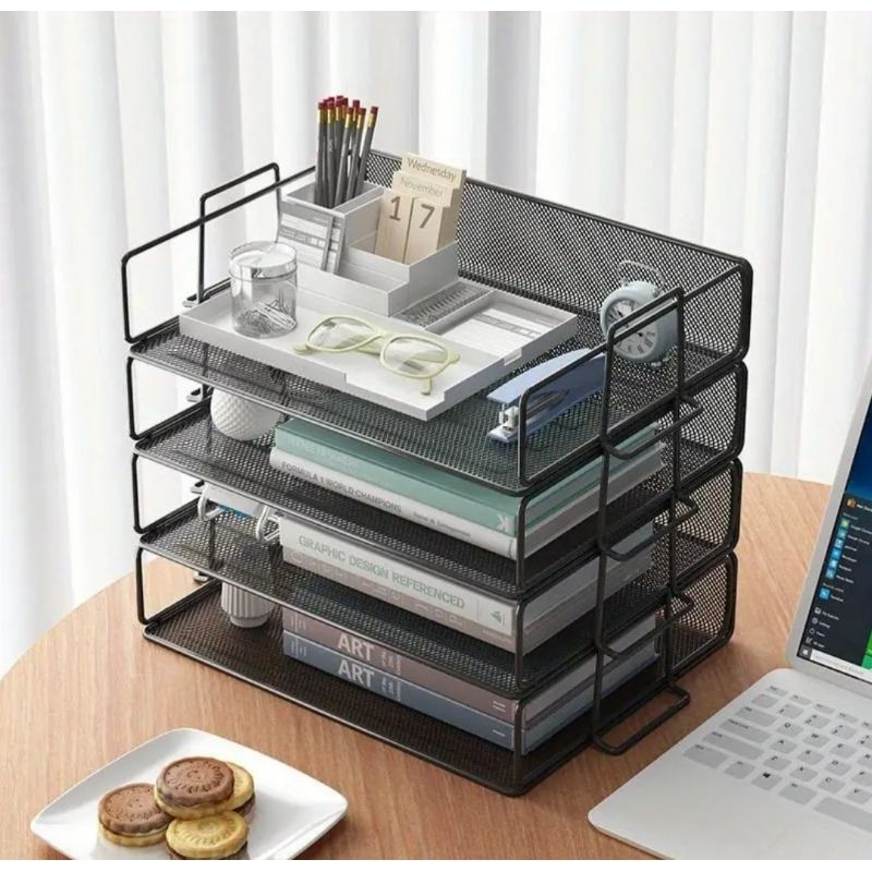 Metal Wire Mesh Storage Holder 4 Layers Tray | Shopee Malaysia