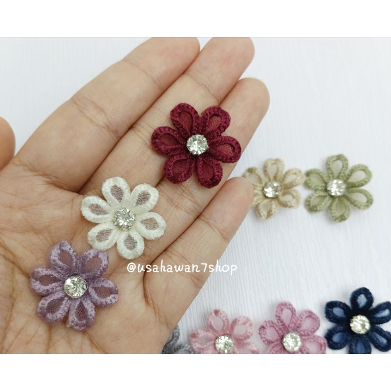 (1PCS) BUNGA KEPING ORGANZA LACE | Shopee Malaysia