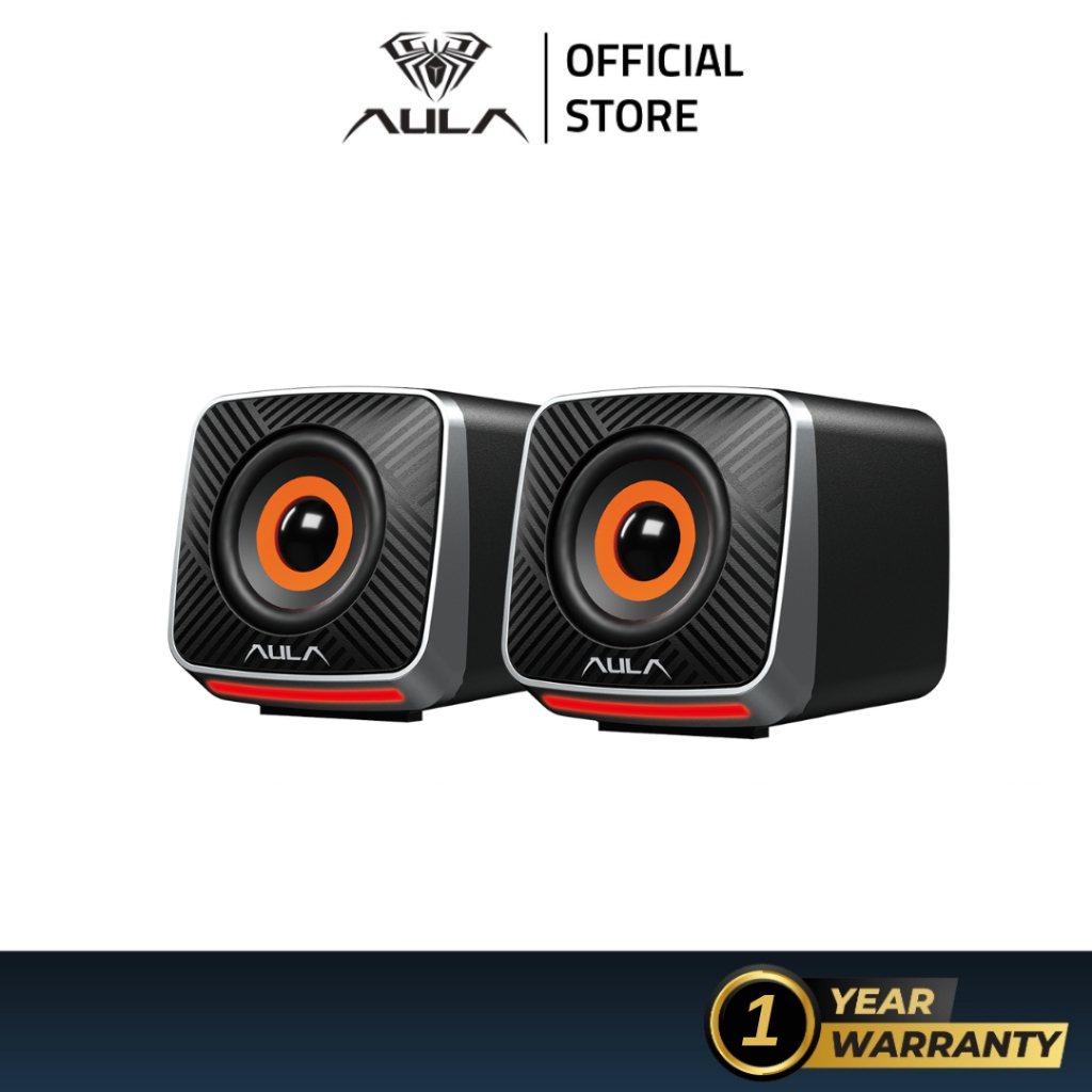 AULA A200 Gaming RGB Desktop Speaker 2.0 Power Bass Wired USB Power ...