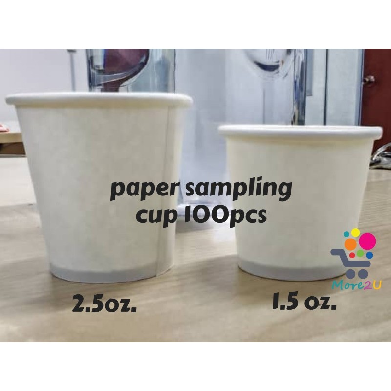 [100 pcs] Cawan Sampel Kertas Sekali Pakai 2.5 / 1.5Oz. Putih ...