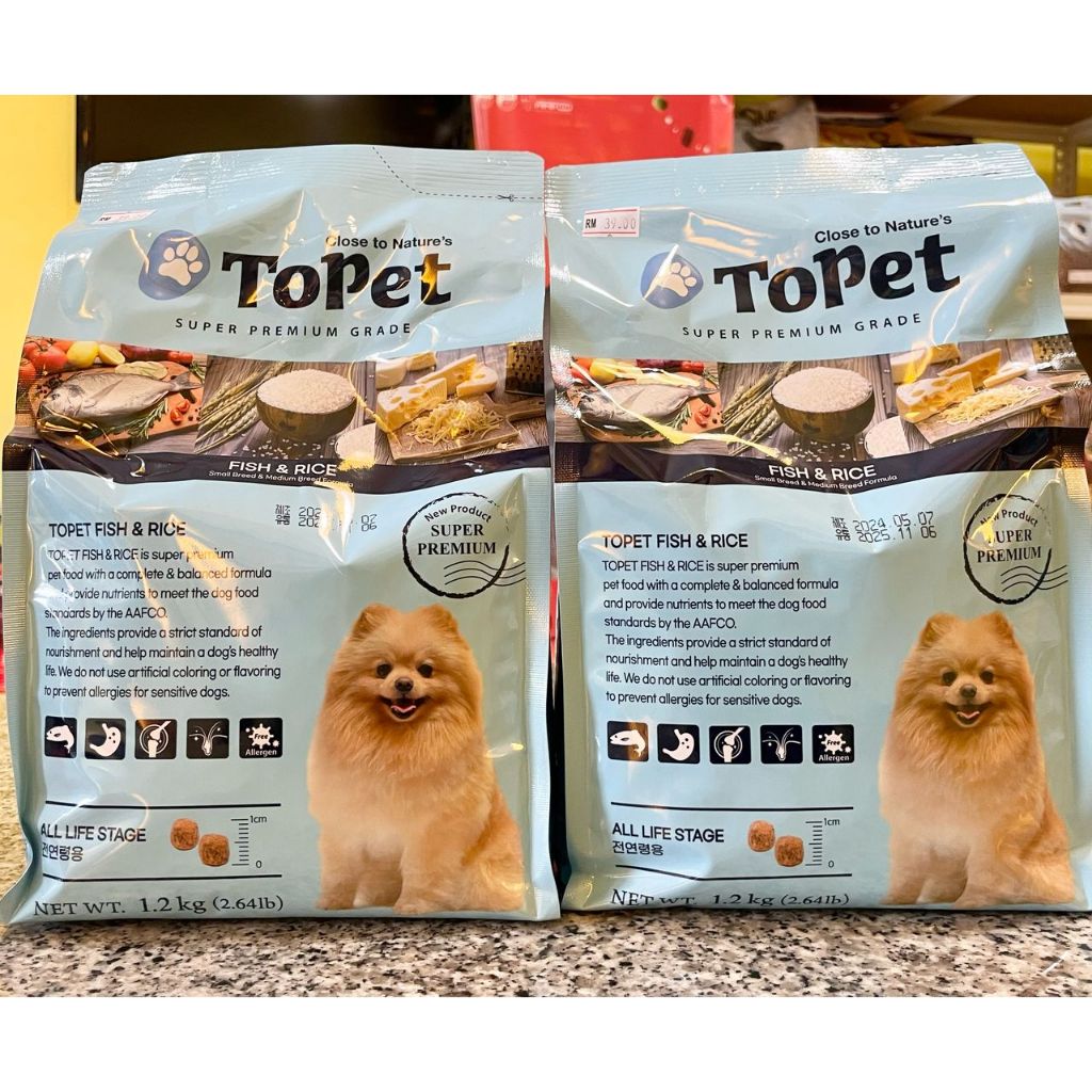 TOPET FISH&RICE FOOD DOG 1.2KG, 狗粮 | Shopee Malaysia