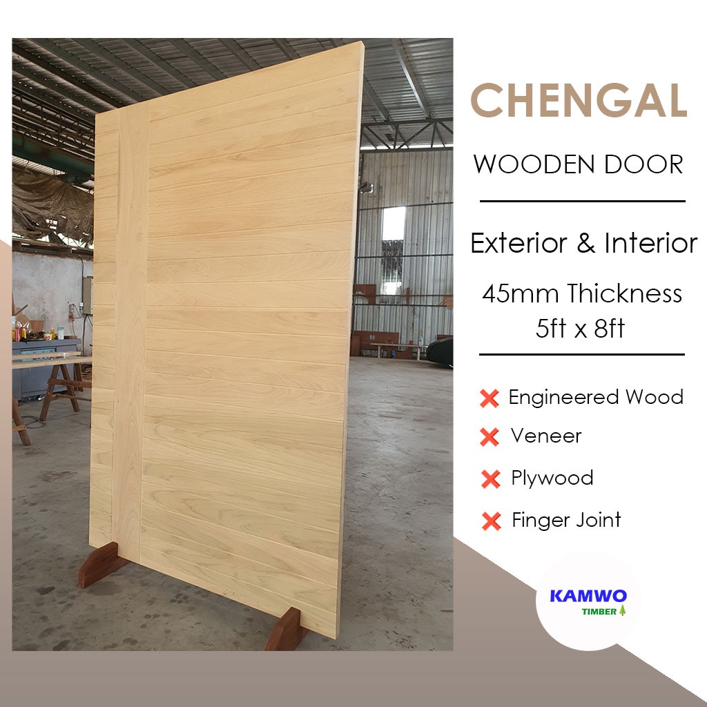 CHENGAL Wooden Main Door 5ft x 8ft Made of Top Notch Kiln-Dried CHENGAL ...