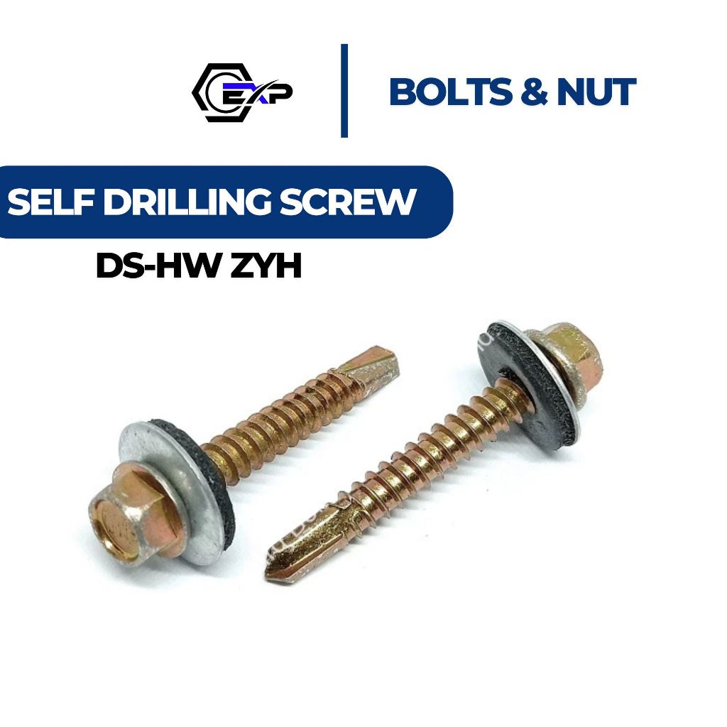 Exp ( Box Pack ) Self Drilling Screw Hexagon Head with Bonded Washer ...