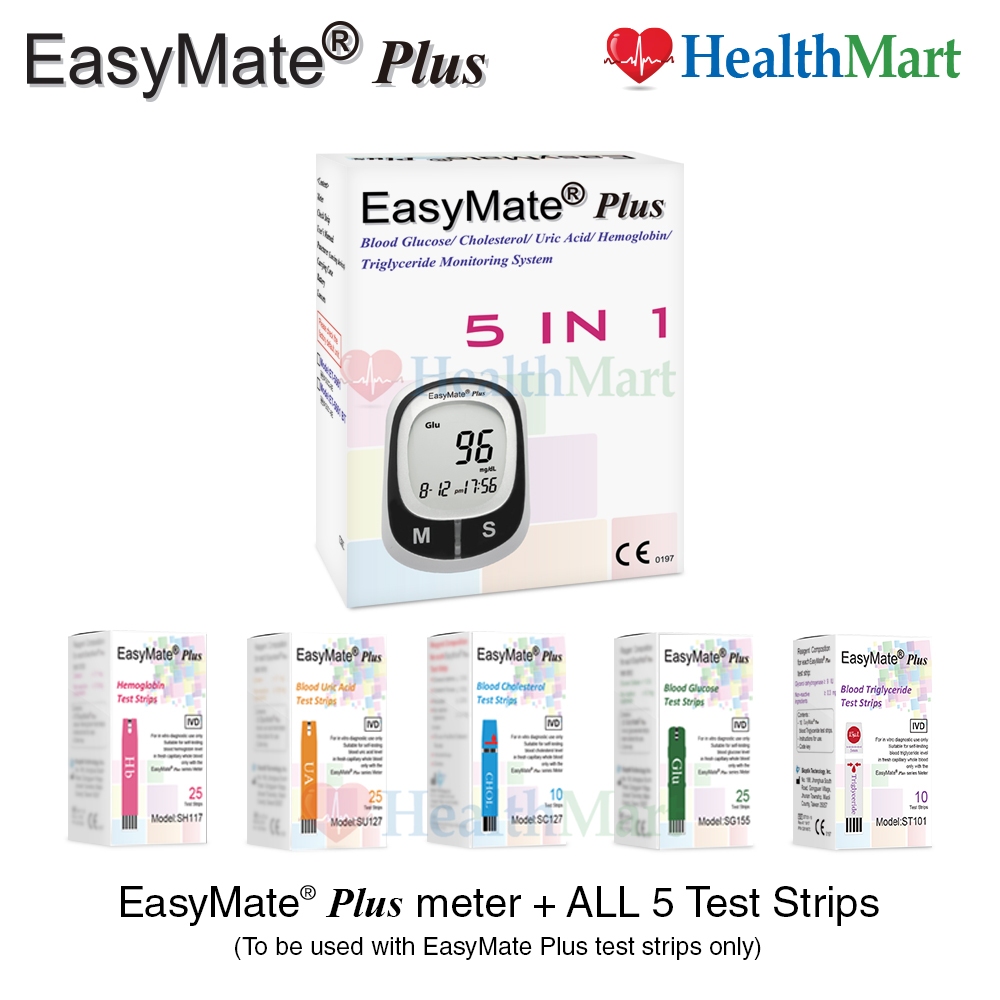 [FULL SET] EasyMate Plus 5-in-1 Monitoring System Blood Glucose ...