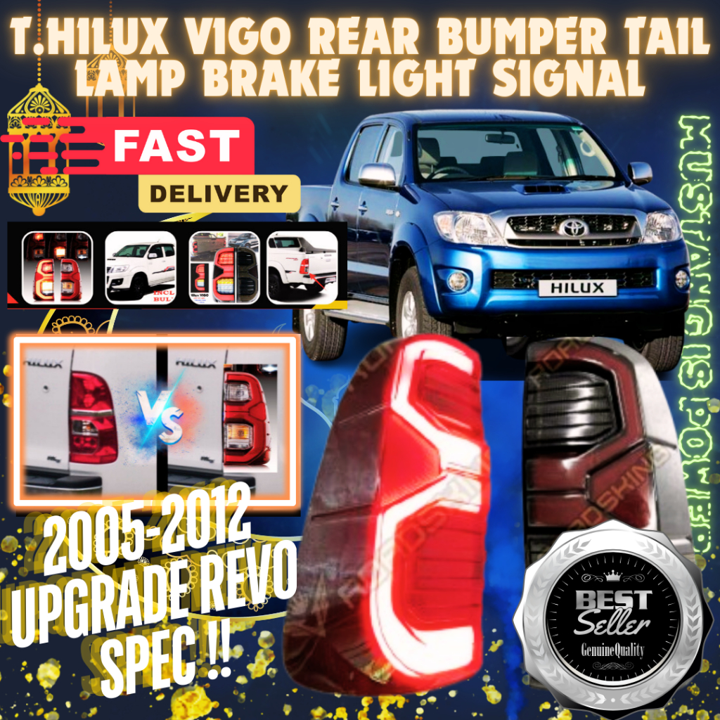 TOYOTA HILUX VIGO 2005-2012 UPGRADE REVO SPEC REAR BUMPER TAIL LAMP ...