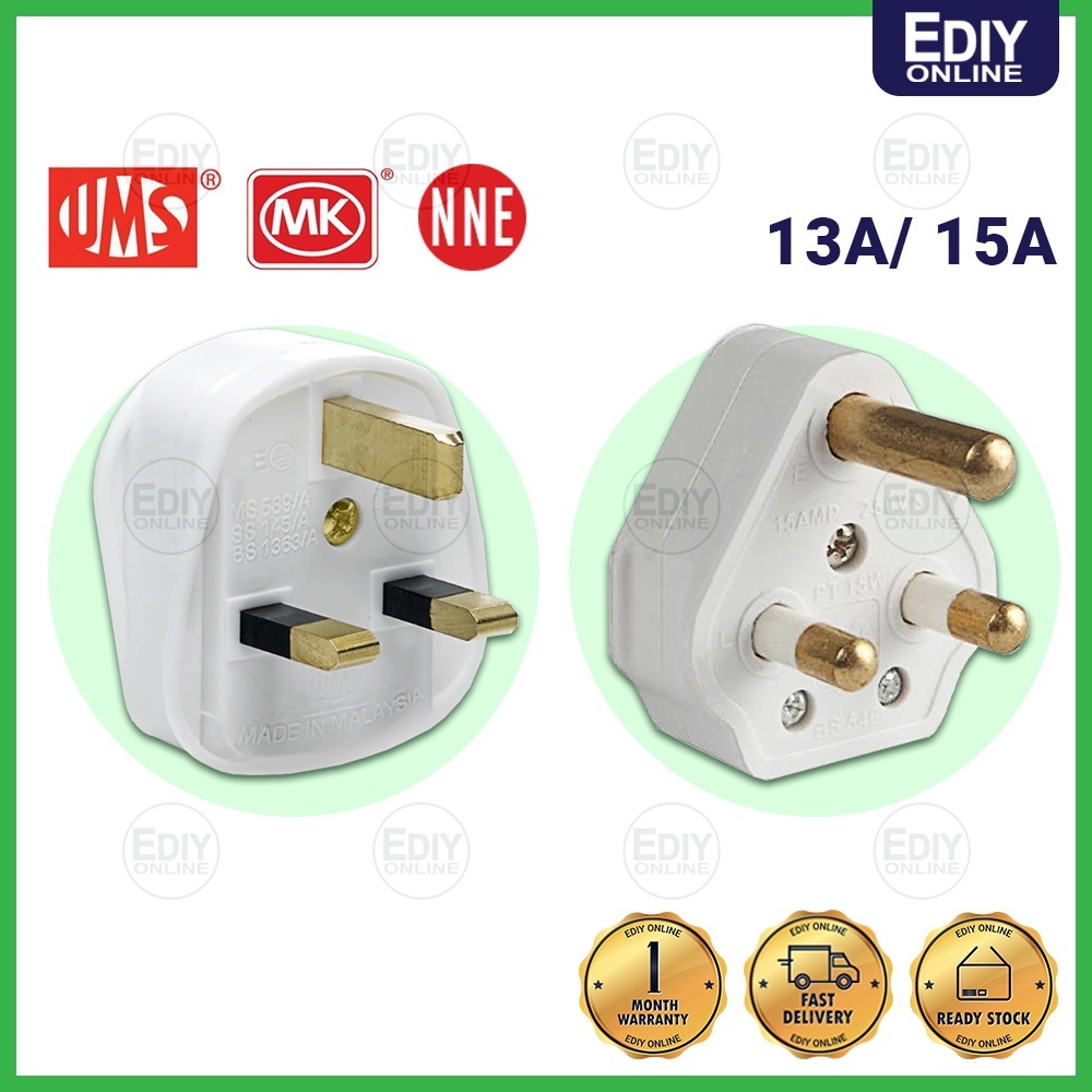 SIRIM APPROVED UK 3 PIN FUSED 13A 15A PLUG TOP STANDARD FOR SOCKET ...