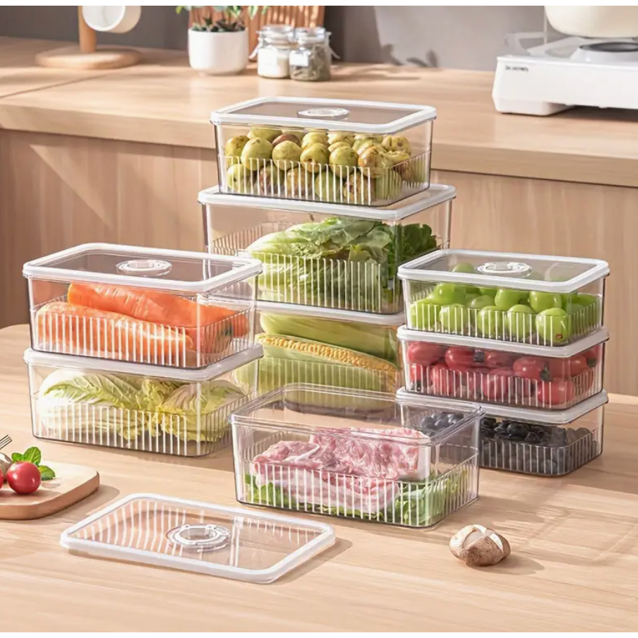 Fridge Stoage Timer Box with Date Tracking Stackable Acrylic Food ...