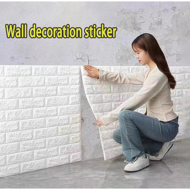 PE Foam 3D Wall Stickers Home Decor Wallpaper DIY Wall Decor Brick ...
