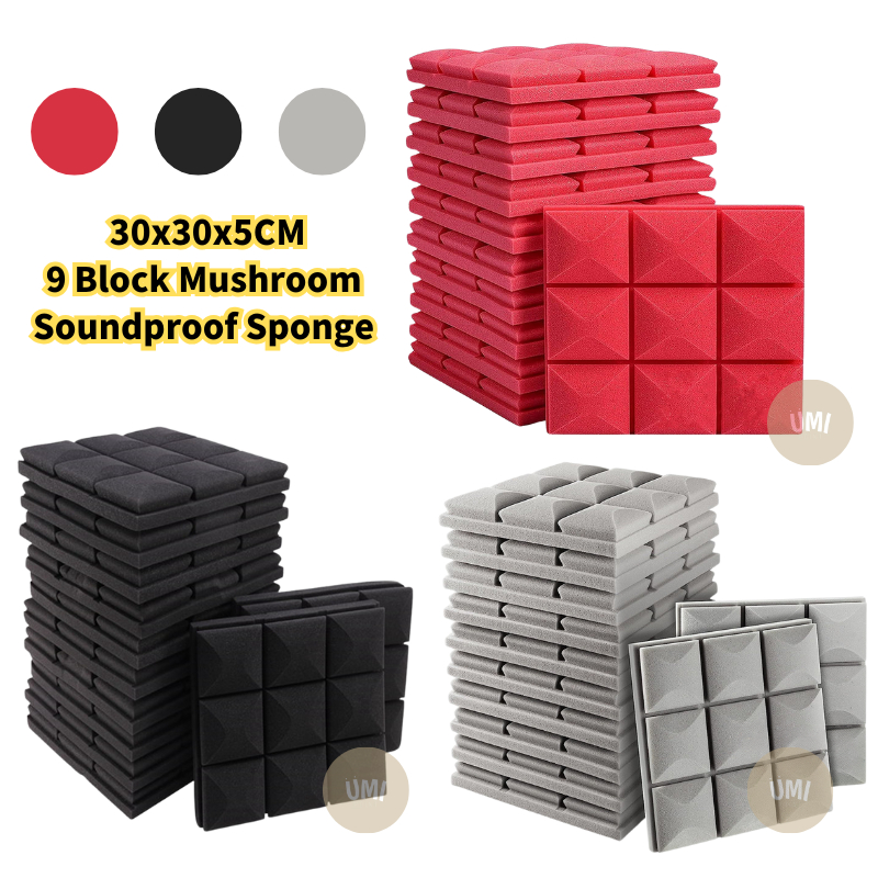1pcs 30x30x5cm 9 Block Mushroom Soundproof Sponge Studio Sound Stop ...