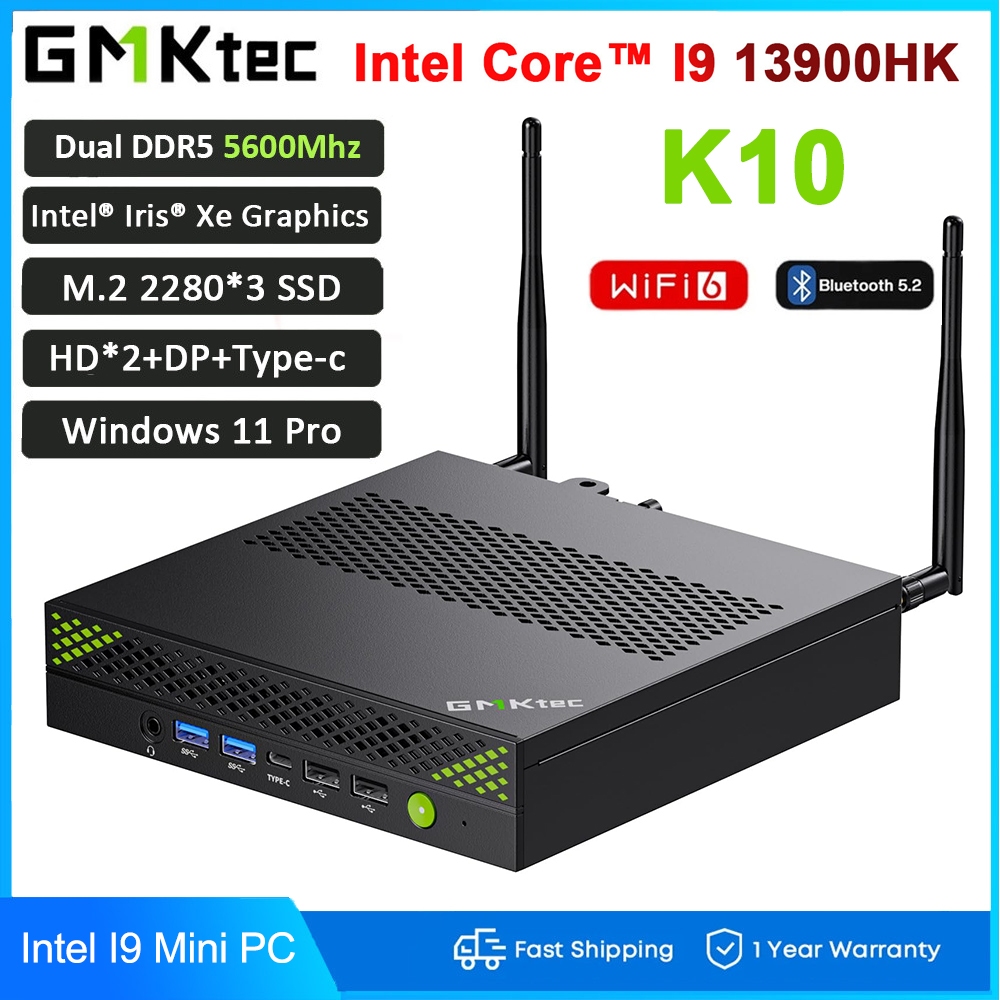 GMKtec K10 Mini Gaming PC i9 13900H DDR5 5600Mhz 32GB 512GB NVMe SSD ...