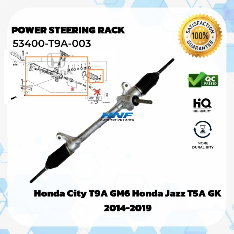 Honda City T9A GM6 Jazz GK T5A Power Steering Rack 53400-T9A-003 ...