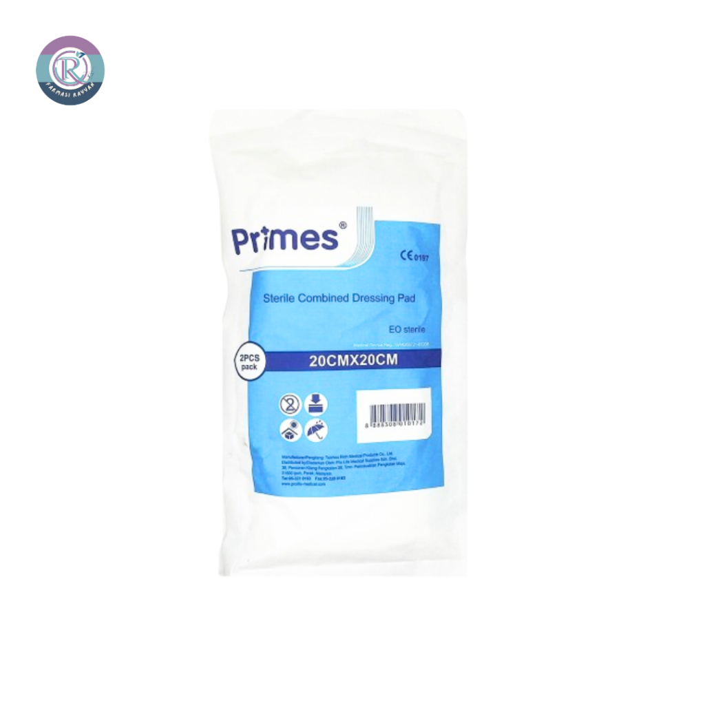 Primes Sterile Combined Dressing Pad 20cm x 20cm 2Pcs | Shopee Malaysia