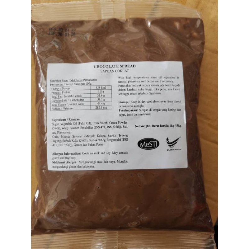 Chocolate Spread 1kg /Sapuan Coklat /Sapuan Roti | Shopee Malaysia