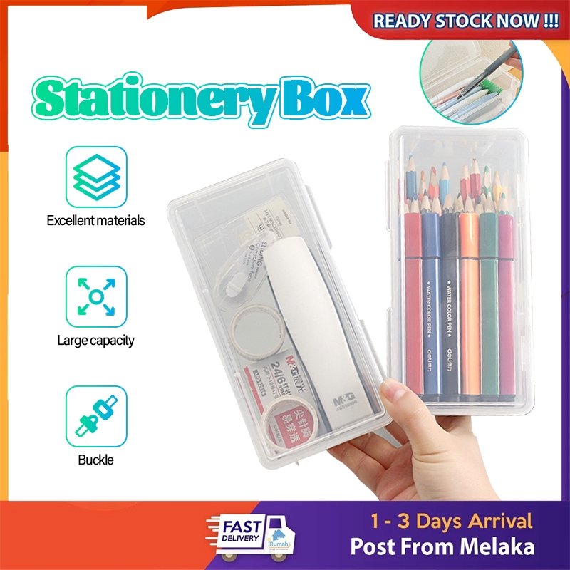 Large Capacity Stationery Storage Case Transparent Pencil Case Marker ...